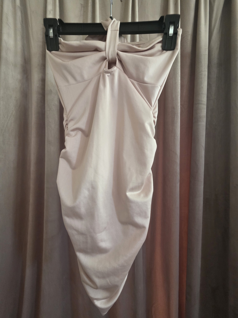 I JOAH Blush Pink Strapless Ruched Bodycon Midi Dress